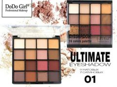 Палетка теней для век DoDo Girl Eyeshadow ULTIMATE - 16 оттенков / Профессиональные тени для век ( 1